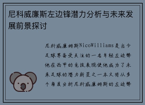 尼科威廉斯左边锋潜力分析与未来发展前景探讨 尼科威廉斯左边锋潜力分析与未来发展前景探讨
